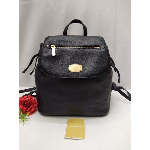 Michael Kors Black Pebbled Leather Top Handle Drawstring Backpack main image 14